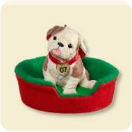 ◆オークション◆ アンリ人形　10㎝✰⋆ 【Christmas Puppy】 Blue Sky Clayworks Christmas Labrador Golden Dog Figurine NWT Auth