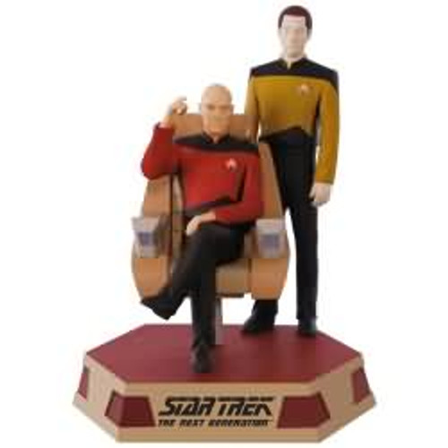 2017 Star Trek - Captain Jean Luc Picard and Lt Commander Data Hallmark ornament, QXI3402