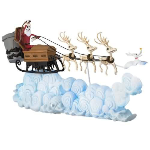 2026 Nightmare Before Christmas - Santa Jack's Sleigh Ride - Disney Tim Burton Hallmark ornament (QFM3396)
