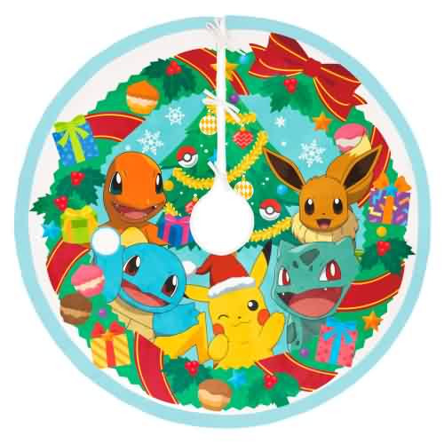 2026 Pokemon - Holiday Pokemon Tree Skirt Hallmark ornament (QFM3383)