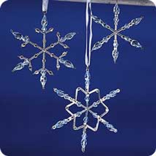 2001 Frostlight - Beaded Snowflakes - Blue Hallmark ornament