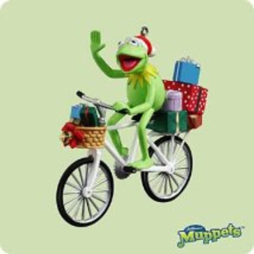 2004 Kermit The Frog - Bicycle Hallmark ornament, QXI5304
