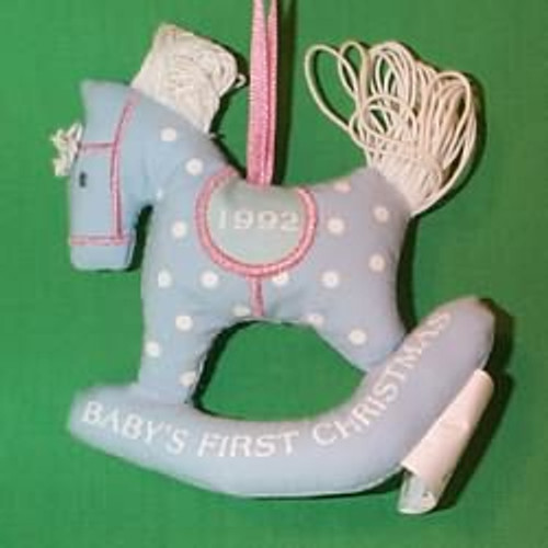 1992 Babys 1st Christmas - Blue Pony