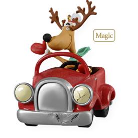 【まーちゃんさま】ornament ❀ * グレーのステキなトナカイさん Frosted Ceramic Moose in Winter Coat Holding Pine Sprigs Christmas