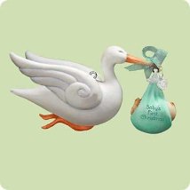 2004 Baby's First Christmas - Stork Hallmark Ornament | The