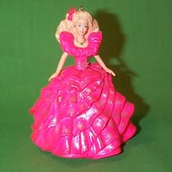 pink dress holiday barbie NEW 2009 Holiday Barbie Doll Blonde Pink Dress 50 Year Anniversary Mattel  #N6556