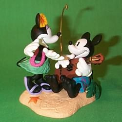 1999 Disney - Mickey And Minnie In Paradise Christmas Ornament