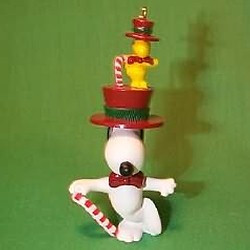 1989 Snoopy And Woodstock - Tophat Christmas Ornament | The