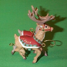 1992 Santa And Reindeer - Prancer And Vixen Christmas Ornament | The ...
