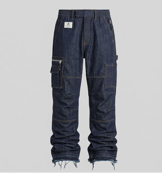 Stacked Flare Raw Edge Denim