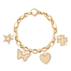 GiGi's Favorite Charm Bracelet in 14K Yellow Gold with Diamonds