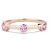 Bezel Bands with Round Brilliant Pink Sapphire