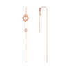 Lucia Threader Earring with Diamond Bezel in Rose Gold