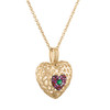 Portofino Retro 3D Heart Pendant with Emerald, Sapphires and Diamonds