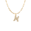 Graffito Initial M Charm with Diamonds