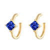 Essentials Princess Hoop Earrings with Blue Sapphire