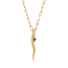 Portofino Horn Charm with Blue Sapphire and Chain