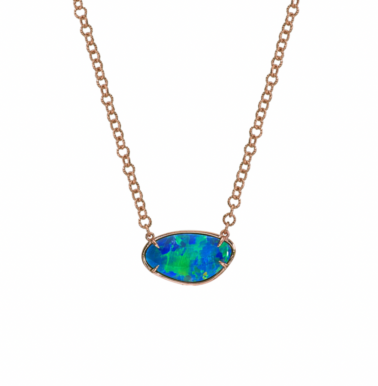 Sterling Silver Large Triple Australian Opals Necklace — Designs By S&R
