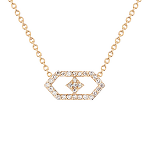 Gianna Petite Chevron Pendant in 14K Yellow Gold and Diamonds