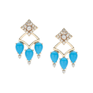 Regalo Turquoise and Diamond Two in One Earring