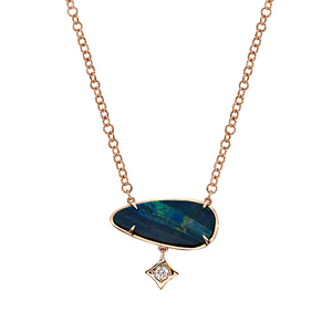 Australian Opal doublet with diamond dangle