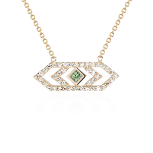 Gianna Medium Chevron Pendant with Green Sapphire