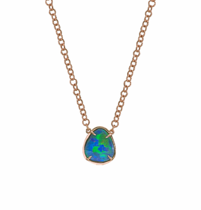 Australian Opal doublet on textured link chain