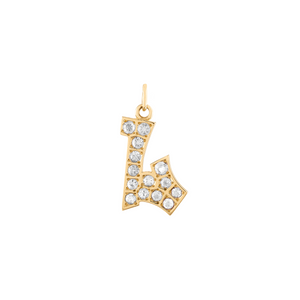 Graffito Initial L Charm with Diamonds