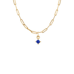 Essentials Princess Blue Sapphire Drop Pendant 