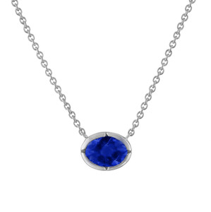 Oval Gem Bezel with Blue Sapphire