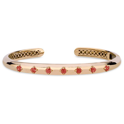 GiGi Hinged Cuff with Orange Sapphire in 14K Rose Gold