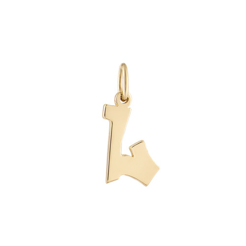 Graffito Solid Gold Initial L Charm