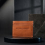 Handmade Pink full-grain leather card holder by Murselzadehs