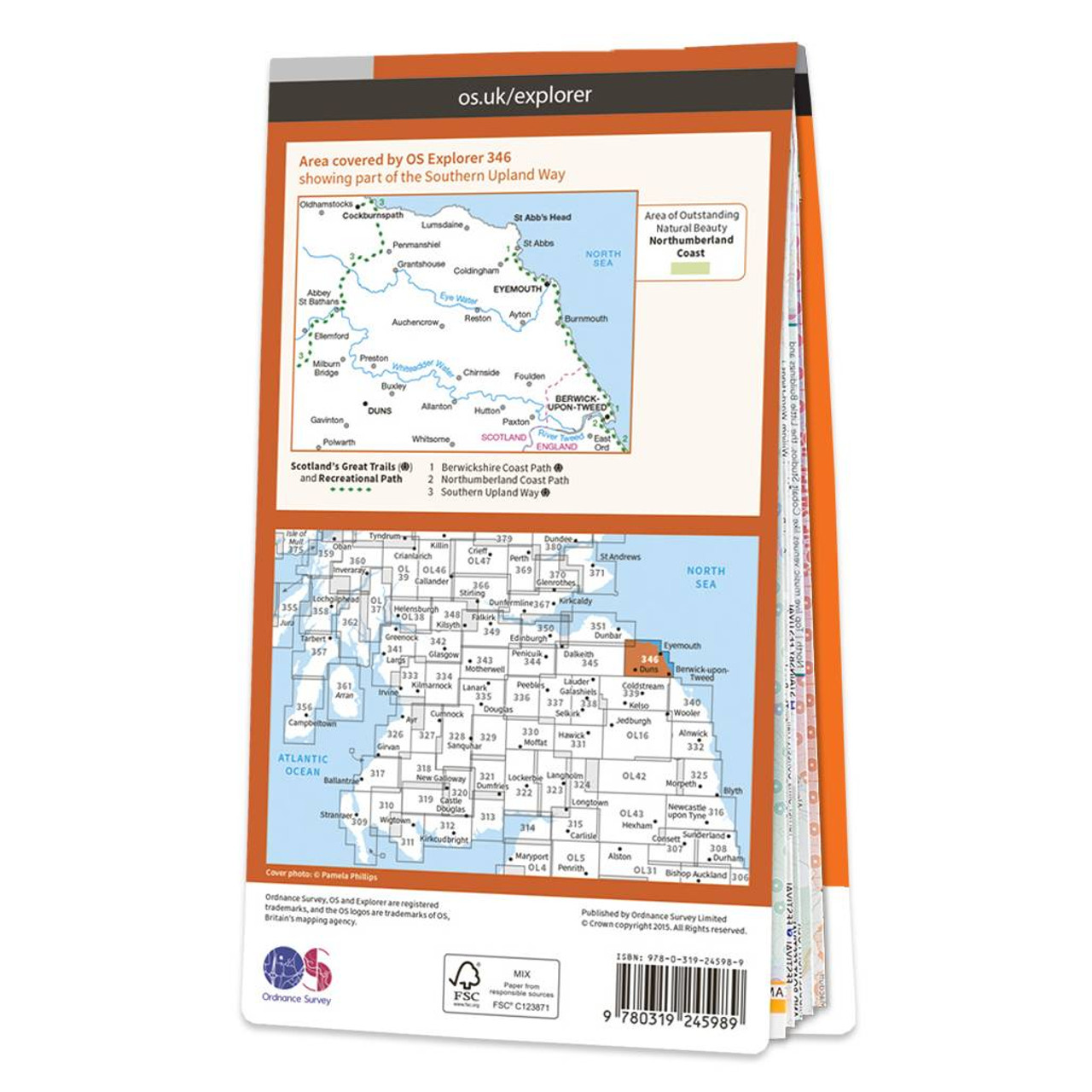 OS Map of BerwickuponTweed, Holy Island & Wooler Landranger 75 Map