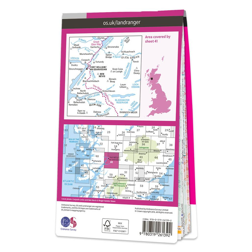 OS Map of Ben Nevis & Fort William Explorer 392 Map Ordnance Survey