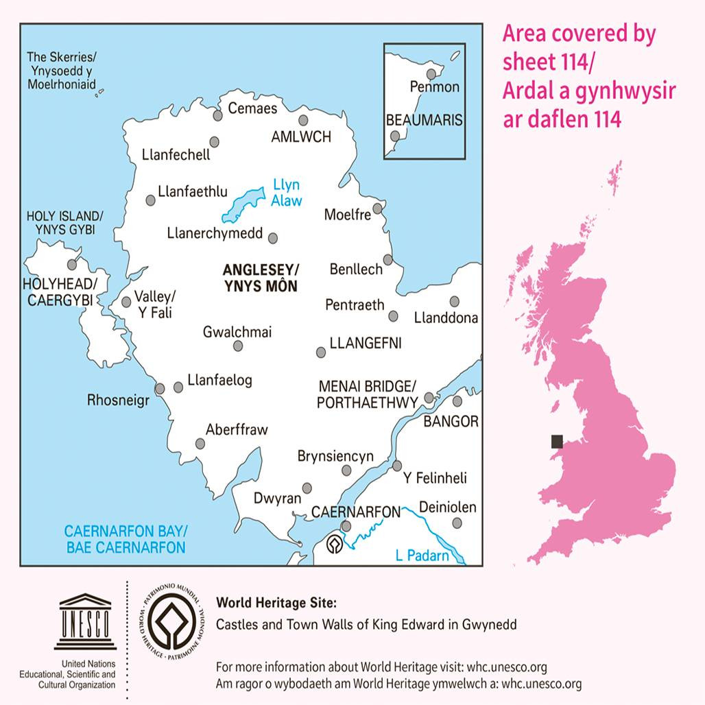 OS Map of Anglesey | Landranger 114 Map | Ordnance Survey Shop