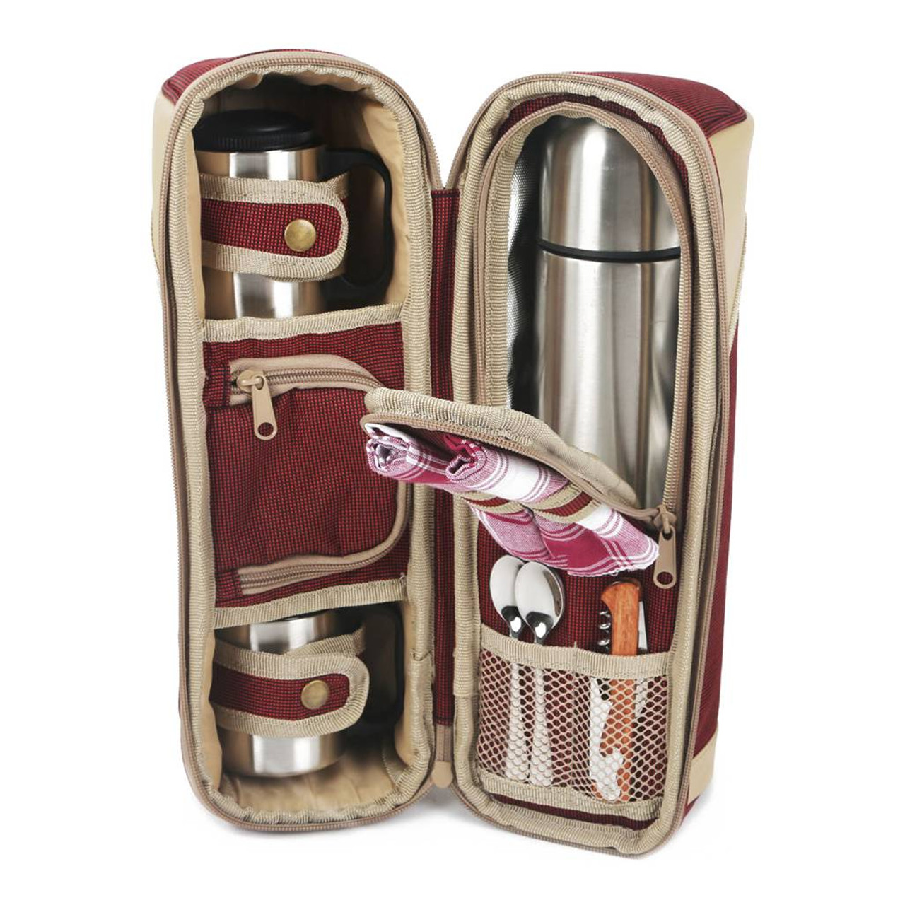 Greenfield Collection Deluxe Flask Hamper Bag for Two People