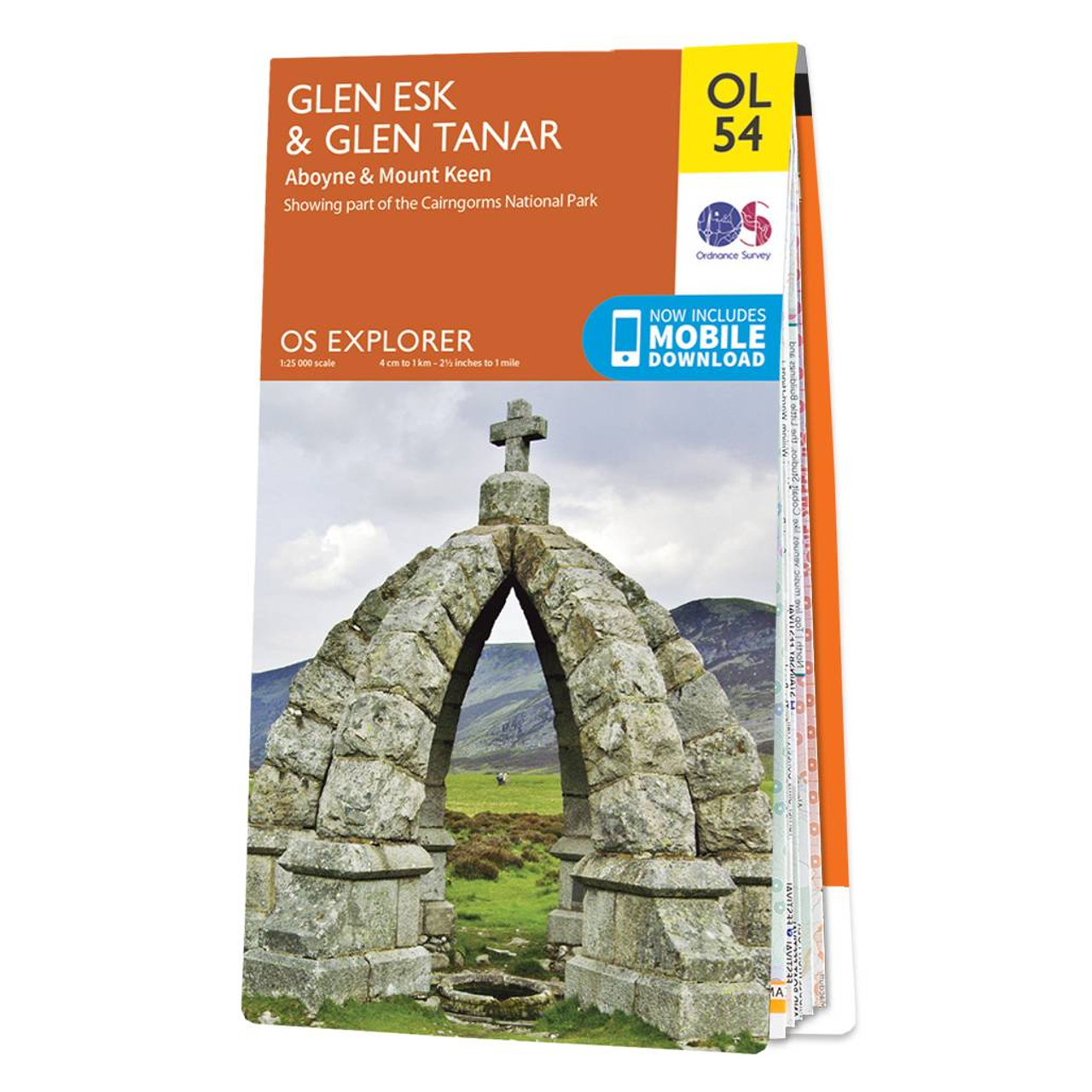 Ordnance Survey OS Map of Glen Esk & Glen Tanar: Explorer OL54