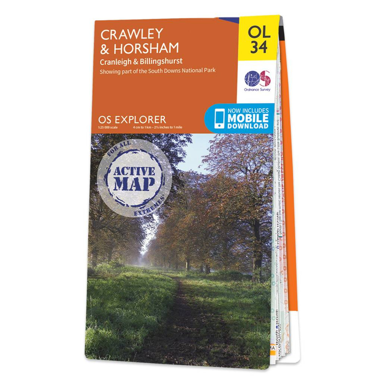 Ordnance Survey OS Map of Crawley & Horsham: Explorer OL34