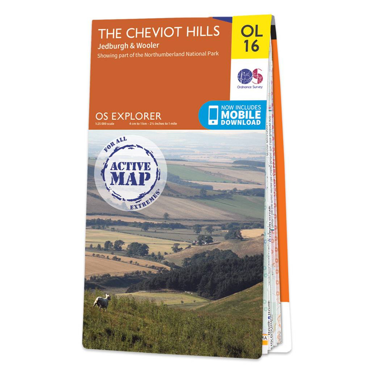 Ordnance Survey Map of The Cheviot Hills