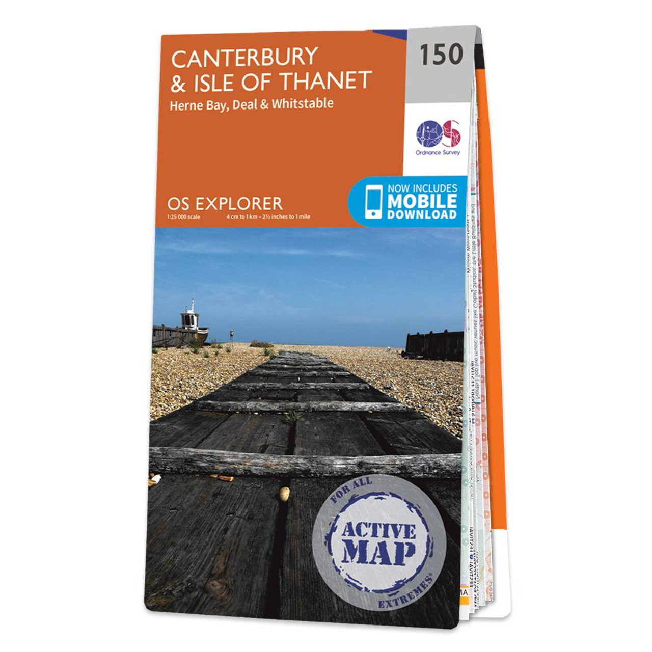 Ordnance Survey OS Map of Canterbury & the Isle of Thanet: Explorer 150