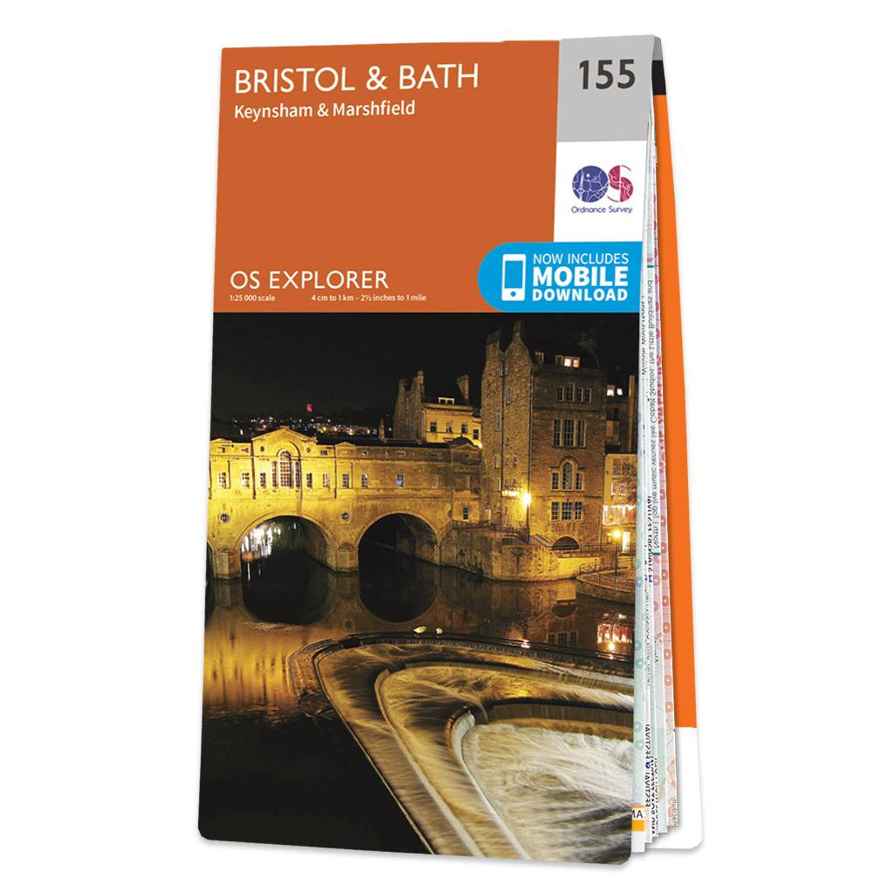 Ordnance Survey OS Map of Bristol & Bath Keynsham & Marshfield: Explorer 155