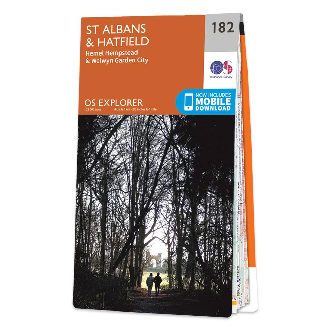 Ordnance Survey OS Map of St Albans & Hatfield: Explorer 182