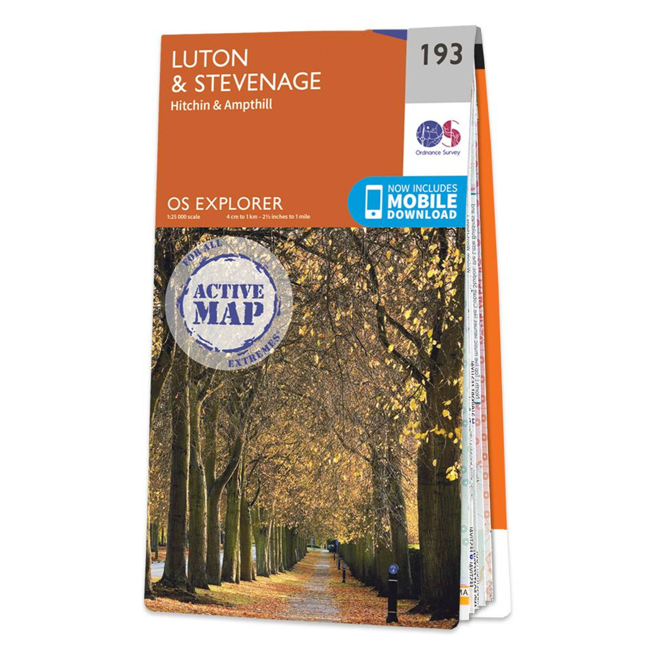 Ordnance Survey Map of Luton & Stevenage