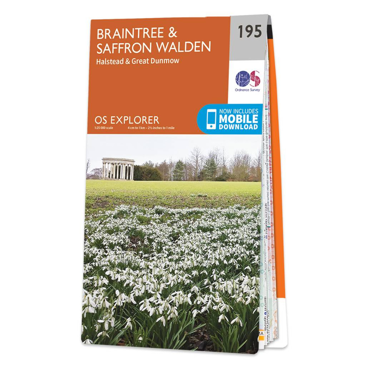 Ordnance Survey OS Map of Braintree & Saffron Walden: Explorer 195