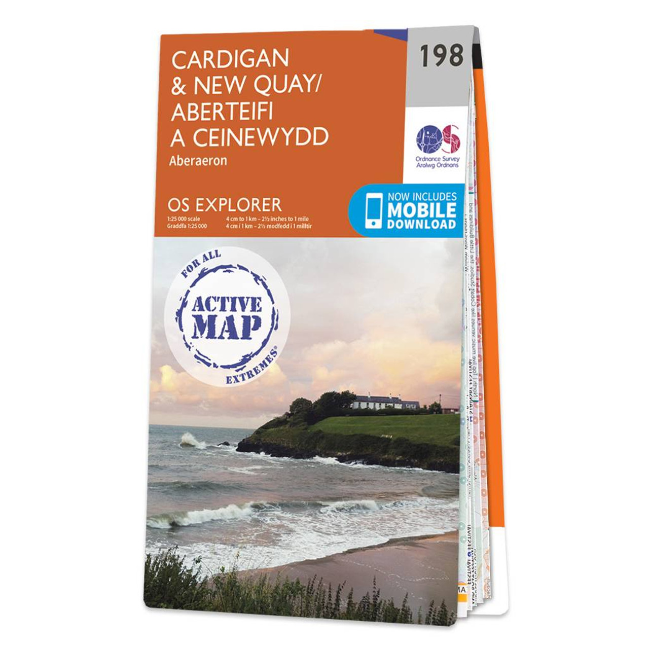 Ordnance Survey OS Map of Cardigan & New Quay: Explorer 198