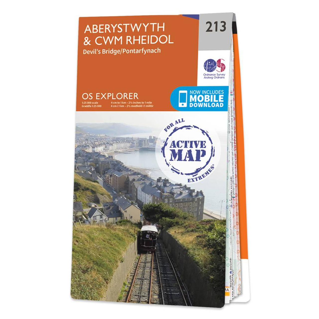 Ordnance Survey OS Map of Aberystwyth & Cwm Rheidol: Explorer 213