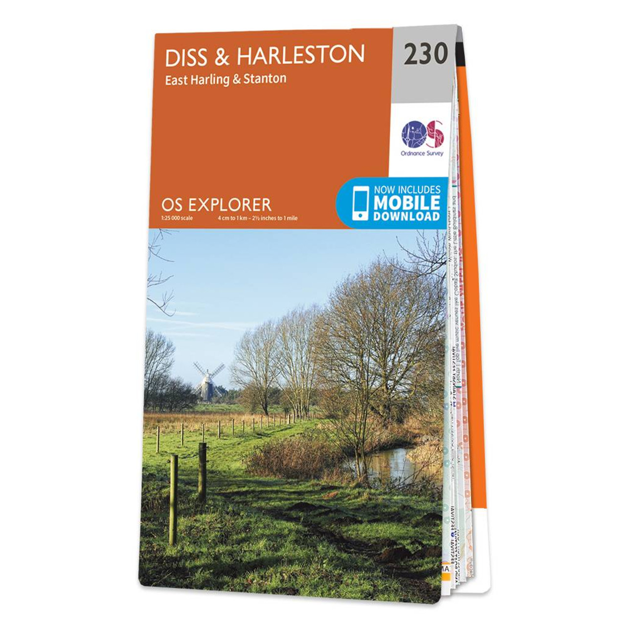 Ordnance Survey OS Map of Diss & Harleston: Explorer 230