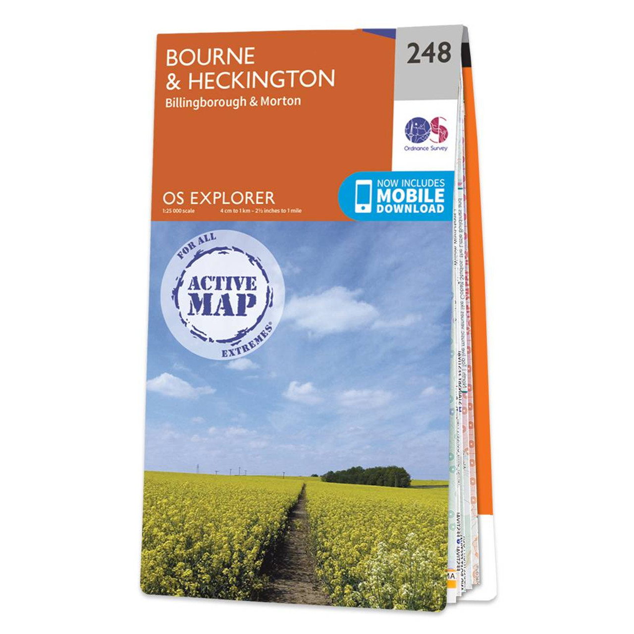 Ordnance Survey OS Map of Bourne & Heckington: Explorer 248