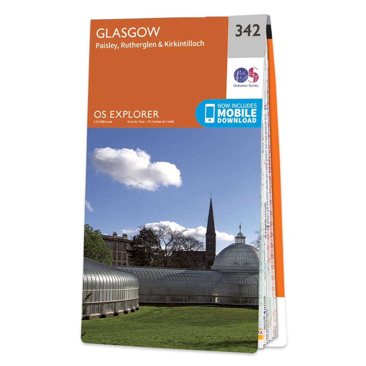 Ordnance Survey OS Map of Glasgow Paisley, Rutherglen & Kirkintilloch: Explorer 342